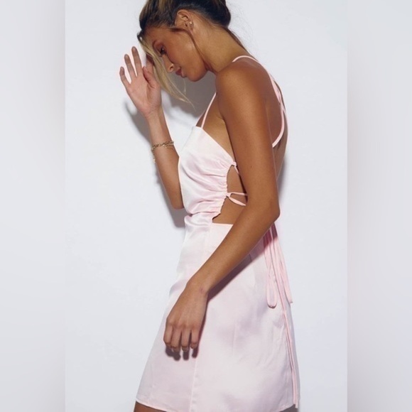 SNDYS Baby Pink Satin Look Cabo Mini Dress - Picture 5 of 8